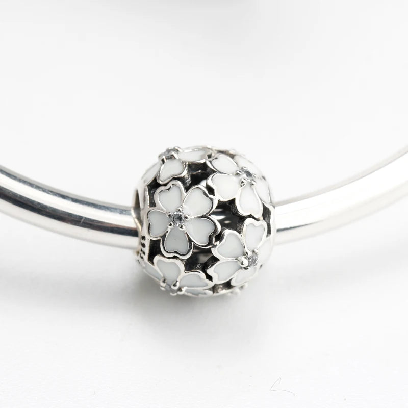 925 Silver Daisy Meadow Clip Charm Bracelet & Necklace DIY Jewelry