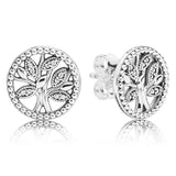 925 Silver Love Tree Crown Earrings