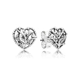 925 Silver Love Tree Crown Earrings