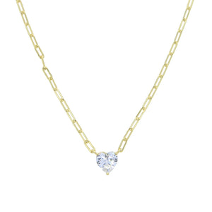 925 Silver Heart Zircon Pendant Necklace