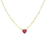 925 Silver Heart Zircon Pendant Necklace