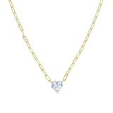 925 Silver Heart Zircon Pendant Necklace