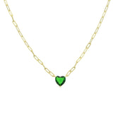 925 Silver Heart Zircon Pendant Necklace