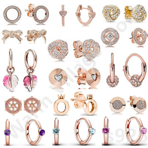 925 Silver Water Drop Crown Heart Bee Earrings Women's Charm Jewelry