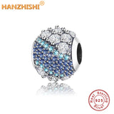 925 Silver Zircon Charm Beads for Jewelry