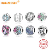 925 Silver Zircon Charm Beads for Jewelry