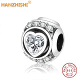 925 Silver Zircon Charm Beads for Jewelry