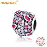 925 Silver Zircon Charm Beads for Jewelry