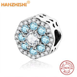 925 Silver Zircon Charm Beads for Jewelry