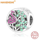 925 Silver Zircon Charm Beads for Jewelry