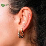 925 Silver 18K Square Geometric Small Hoop Earrings