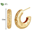 925 Silver 18K Square Geometric Small Hoop Earrings