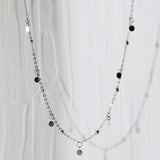 925 Silver Delicate Bead Discs Choker Necklace for Women