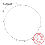 925 Silver Bead Discs Choker Necklace Women Party Clavicle Chain Necklace
