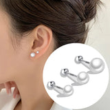 925 Silver Freshwater Pearl Ear Studs Girls Jewelry