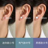 925 Silver Freshwater Pearl Ear Studs Girls Jewelry