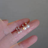 925 Silver Freshwater Pearl Ear Studs Girls Jewelry