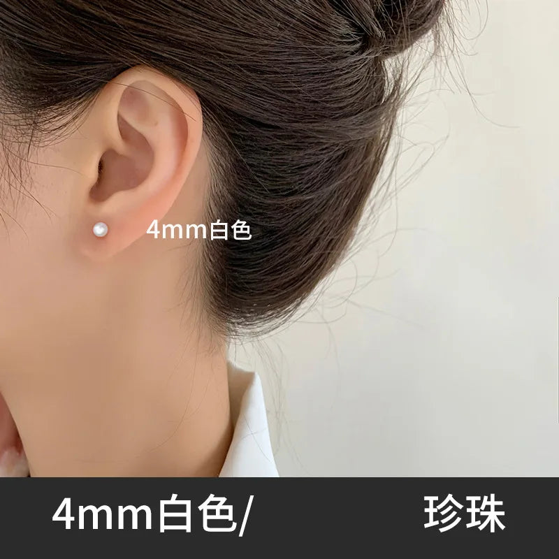 925 Silver Freshwater Pearl Ear Studs Girls Jewelry