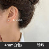 925 Silver Freshwater Pearl Ear Studs Girls Jewelry