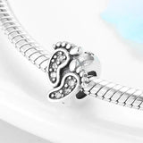 925 Silver Bee Crystal CZ Stopper Spacer Beads European DIY Bracelet