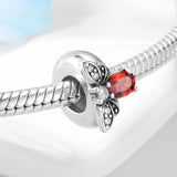925 Silver Bee Crystal CZ Stopper Spacer Beads European DIY Bracelet