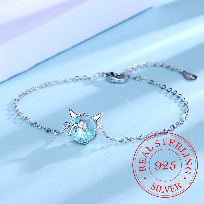 925 Sterling Silver Demon Charm Bracelet For Women