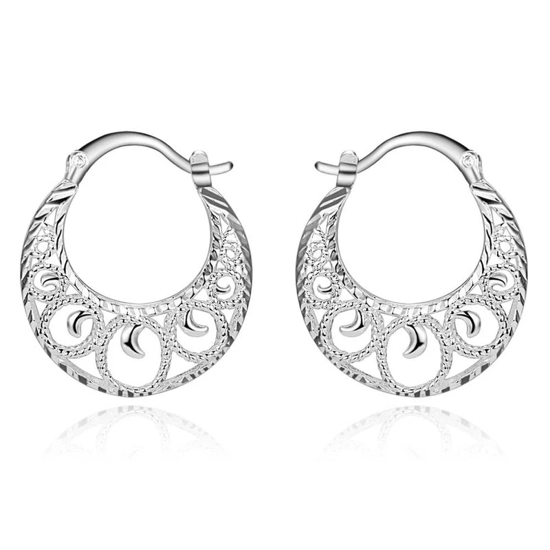 925 Silver Earrings Heart Gift for Women Student Girls