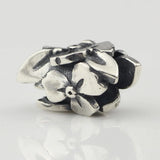 925 Silver Flower Charm Bead Fits European Bracelet