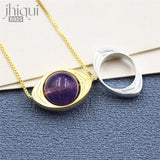925 Silver Devil's Eye Beads Frame for DIY Necklace Bracelet
