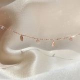 925 Silver Diamond Zircon Pendant Discs Necklace for Wedding