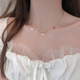 925 Silver Diamond Zircon Pendant Discs Necklace for Wedding