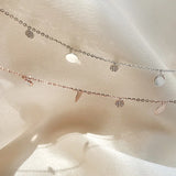 925 Silver Diamond Zircon Pendant Discs Necklace for Wedding