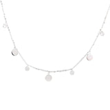 925 Silver Diamond Zircon Pendant Discs Necklace for Wedding