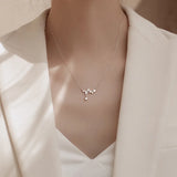 925 Silver Diamond Heartbeat Necklace for Women Clavicle Chain