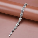 925 Sterling Silver Diamond Hemp Flowers Bracelet for Women
