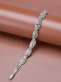 925 Sterling Silver Diamond Hemp Flowers Bracelet for Women