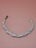 925 Sterling Silver Diamond Hemp Flowers Bracelet for Women