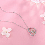 925 Sterling Silver Dog Necklace Animal Heart Pendant Necklace