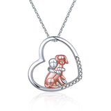 925 Sterling Silver Dog Necklace Animal Heart Pendant Necklace