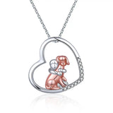 925 Sterling Silver Dog Necklace Animal Heart Pendant Necklace