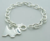 925 Silver Dog Tag Pendant Bracelet for Woman Charm Jewelry Gift