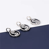 925 Silver Dollar Symbol Circle Charm Money Pendant DIY Jewelry Making