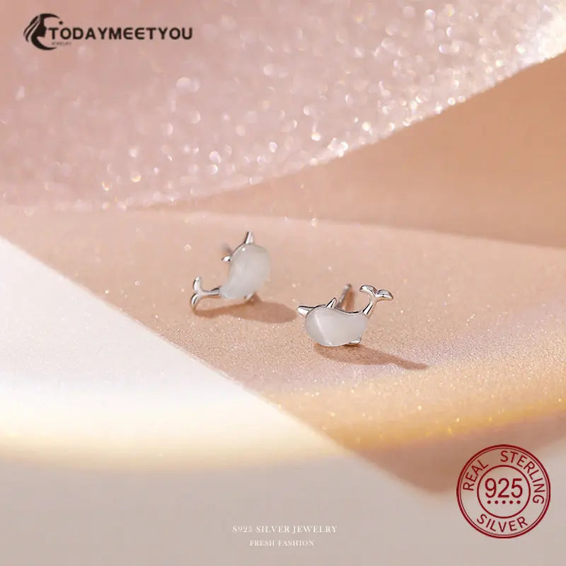 925 Silver Dolphin Opal Earring For Women Gift