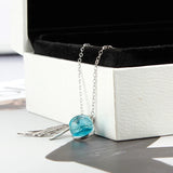 925 Silver Dolphin Tail Pendant Romantic Sea Stone Necklace