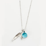 925 Silver Dolphin Tail Pendant Romantic Sea Stone Necklace