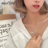 925 Silver Dolphin Tail Necklace Women Fine Jewelry Accessories