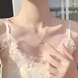 925 Silver Dolphin Tail Necklace Women Fine Jewelry Accessories