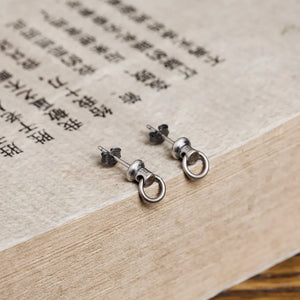 925 Silver Door Knocker Stud Earrings Punk Wedding Jewelry for Women