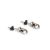 925 Silver Door Knocker Stud Earrings Punk Wedding Jewelry for Women