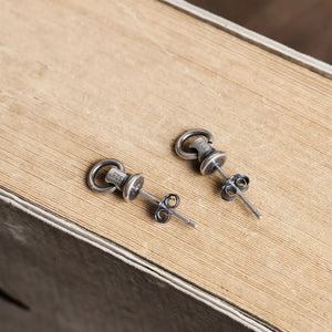 925 Silver Door Knocker Stud Earrings Punk Wedding Jewelry for Women